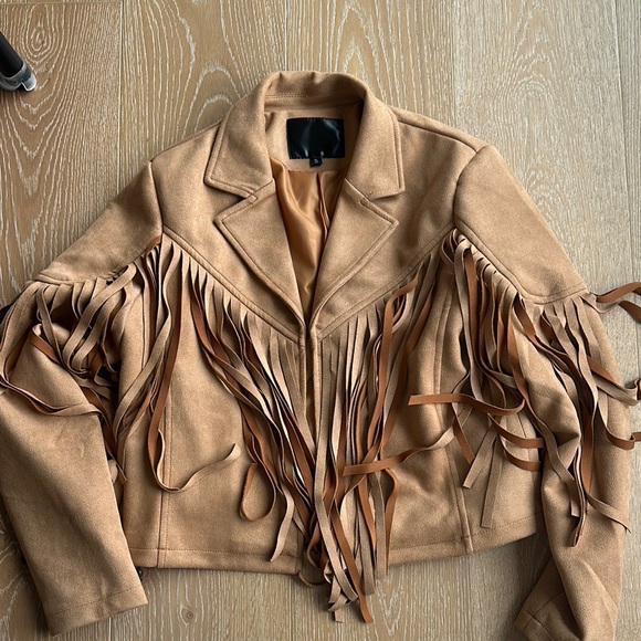 Tan Fringe Women's Jacket - Picture 1 of 4